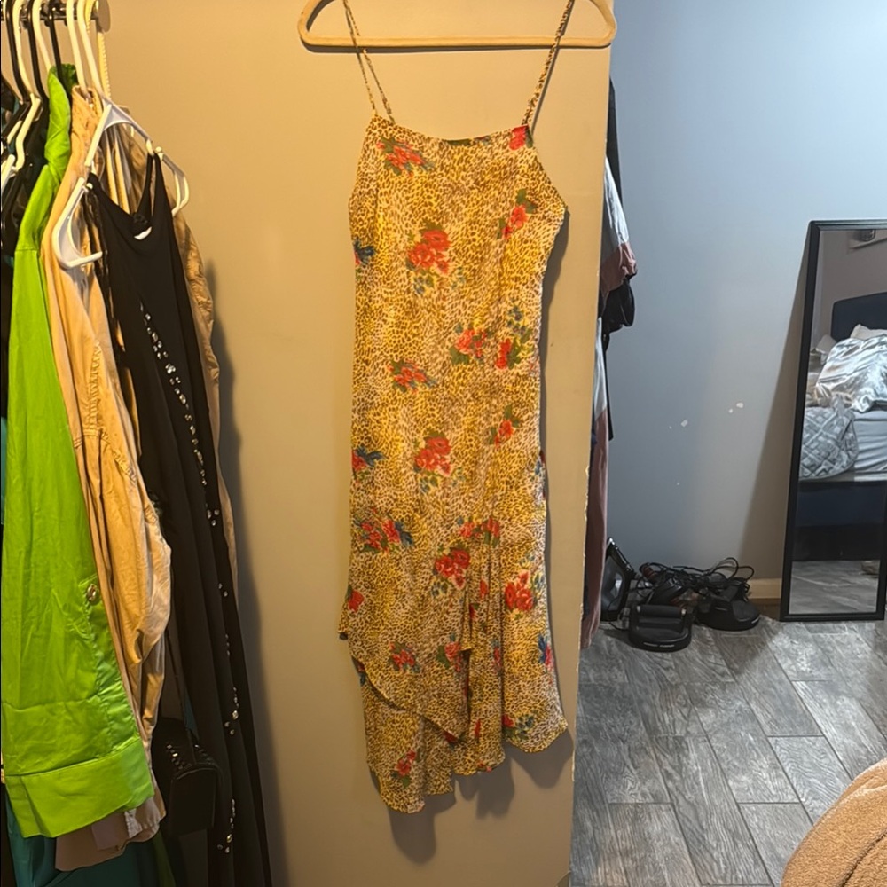 Urban Outfitters Floral High Low Dress - Yellow and Orange